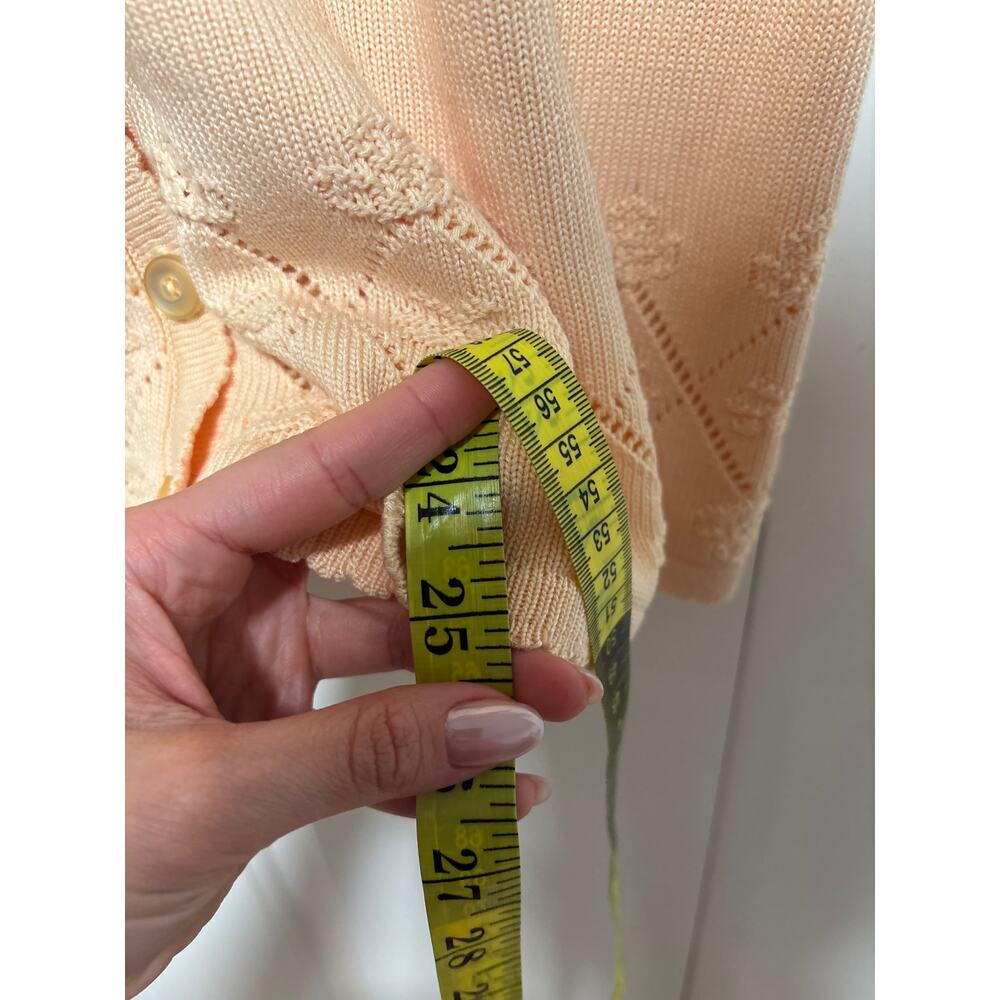 Vintage Alfred Dunner Women's Peach Embroidered Cardigan Top Size L USA - Picture 6 of 8